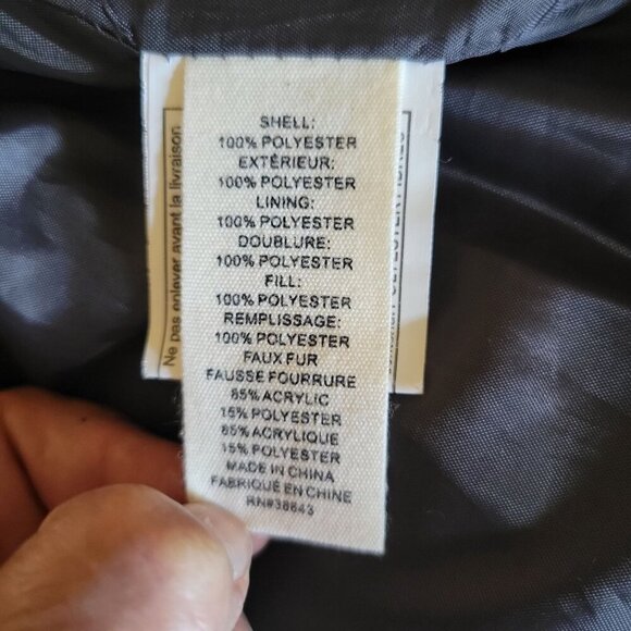 Maralyn & Me Juniors' Faux-Fur-Trim Hooded Puffer Charcoal Coat - M - Picture 9 of 9